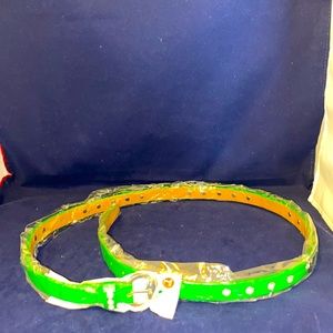 Neon green bling and silver fleur-de-lis